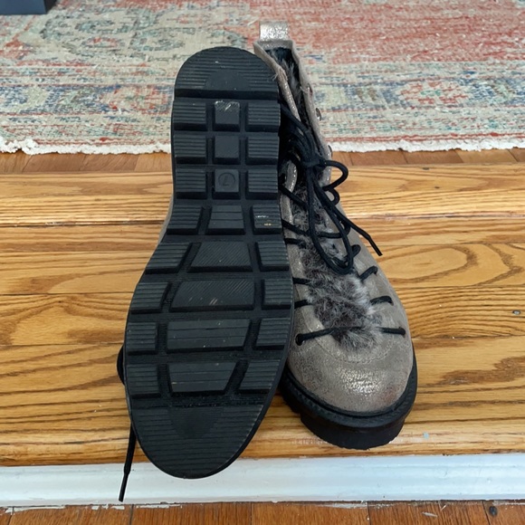 Seychelles leather and faux fur gold winter boots. - Picture 3 of 5